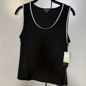 Chic Black Tank Top with Silver Accents